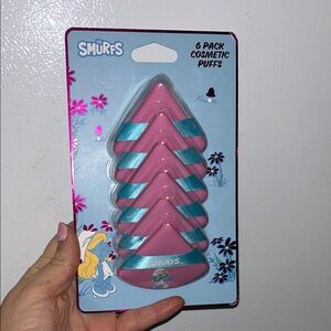 Smurfs 6 pack cosmetic puffs NWT